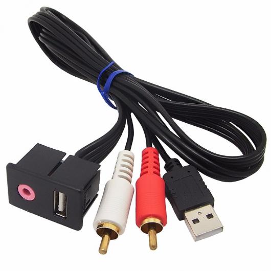 �ԗp�P�[�u�� �J�[ RCA �P�[�u�� �A�_�v�^ �X�C�b�` 3.5mm �I�[�f�B�I �W���b�N AUX USB �����}�E���g�p�l���}�E���g VW �g���^ �u���b�N AL-AA-6876 AL