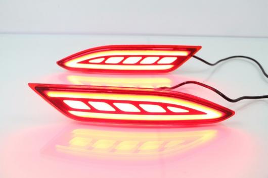 3 多機能 LED リア バンパー ライトリアフォグランプブレーキライトターン シグナル 光リフレクター ホンダ HRV HR-V VEZEL 2015 2016 イエロー AL-AA-9545