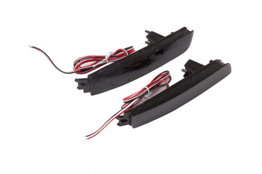 日産 ジューク ムラーノ インフィニティ FX35 FX37 F50 ブラック 煙 リフレクター LED ライト ガイド バック テール リア バンパー ブレーキ AL-BB-0466 AL