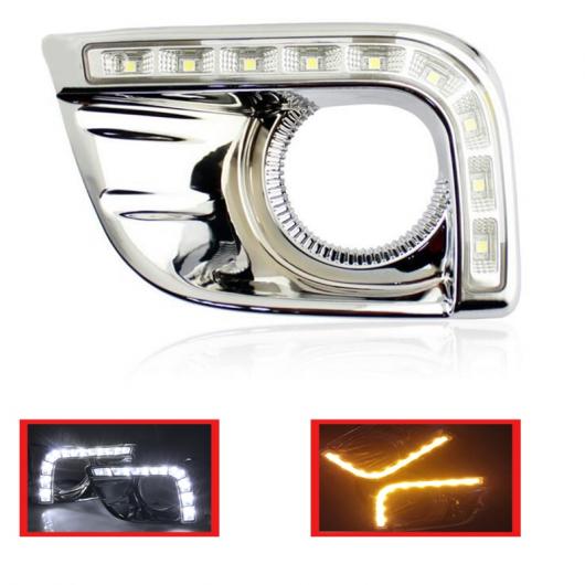 2�� �g���^ �v���h FJ150 LC150 2010 2011 2013 �����h �N���[�U�[ 2700LED DRL �������s ���C�g �t�H�O �w�b�h�����v �J�o�[ white and yellow AL-BB-1129 AL