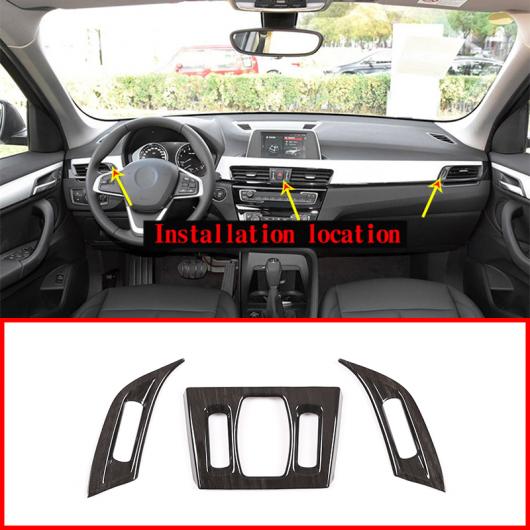 3�� �u���b�N �ؖ� ABS �v���X�`�b�N �_�b�V���{�[�h �G�A�x���g �t���[�� BMW X1 F48 X2 F47 2018-2019 Black wood grain AL-DD-4688 AL