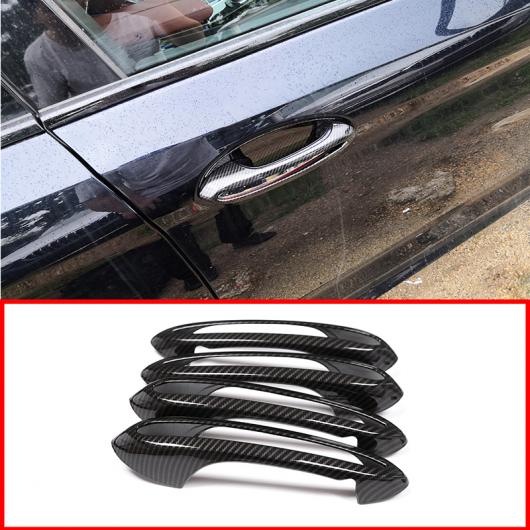 4�� �J�[�{���t�@�C�o�[ ABS �N���[�� �A�E�^�[ �n���h���ی� �P�[�X BMW X4 G02 BMW �V���[�Y G30 2017-2018 Carbon fiber�ESilver AL-DD-4744 AL