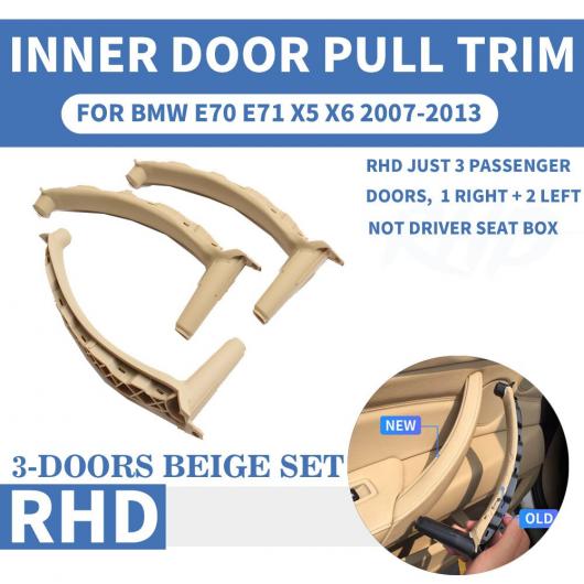 RHD �E�n���h���� �C���i�[ �h�A �v�� �n���h�� �g���� �J�o�[ �K�p: BMW X5 X6 E70 E71 �x�[�W�� ���U�[ 6�s�[�X�`���b�h ���C�� ���U�[ �Z�b�g AL-EE-8870 AL