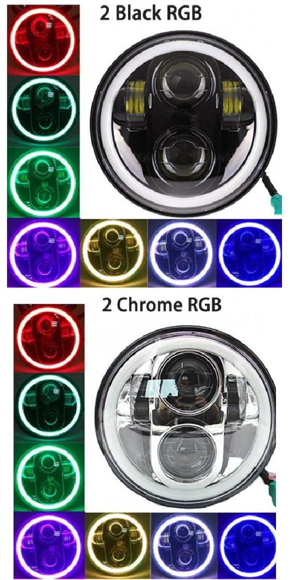 5.75�C���` �I�[�g�o�C �v���W�F�N�^�[ LED �w�b�h���C�g �C�J�����O �z���C�g DRL �G���W�F�� 1×40W RGB AL-KK-2544 2�� AL