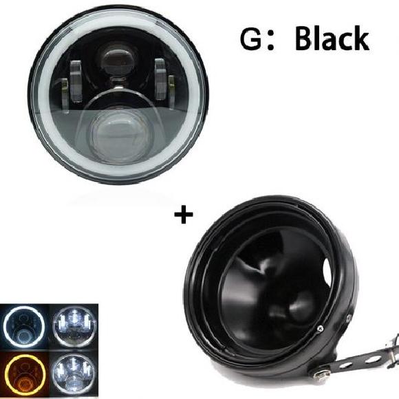 7 前照灯 自動二輪車 7in LED 前照灯 井戸釣瓶 刈り込み 輪っか 当て嵌める: ソフテイル ダイナ 60W 黒いこと 1仕掛ける AL-KK-2644 2輪 AL その他バイクパーツ、アクセサリー用品-バイク-車、バイク、自転車