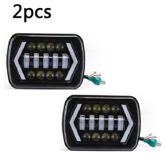 2�s�[�X 55W LED 5X7 7X6�C���` �l�p�n �n�C/���[ DRL �X�N�G�A �w�b�h���C�g �K�p: �W�[�v/JEEP 2�s�[�X �w�b�h���C�g AP-ALK2898 AL