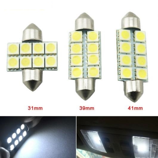 2�s�[�X �z���C�g �I�[�g LED �o���u 5050 �V�b�v 8SMD �t�F�X�g�D�[�� �h�[�� LED ���[�h ���C�g 31mm�`41mm AL-LL-7070 AL