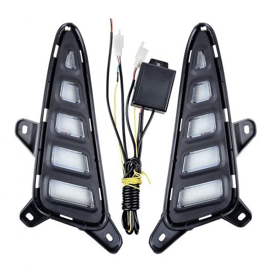 ホワイト イエロー LED デイタイム ランニング チューニング シグナル ライト DRL フォグ ブレーキ ドライビング ホワイト-イエロー AL-MM-2207 ALの画像