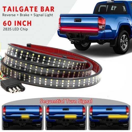 60 432 LED テールゲート トラック ライト ストリップ バー 防水 5機能 リバース テールライト ブレーキ ストップ ウインカー ワーニング 1.2m AL-MM-2294 AL