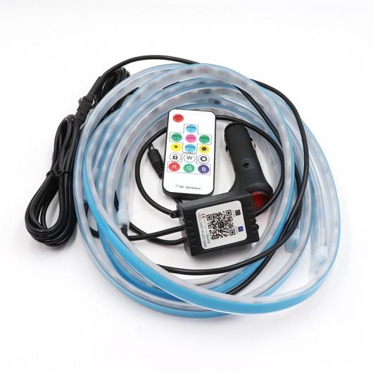 カラフル LED フレキシブル フロー ドア ウェルカムライト ストリップ リモート APP コントロール スカッフ シル パネル RGB ネオン ランプ 1.2m AL-MM-2303 ALの画像