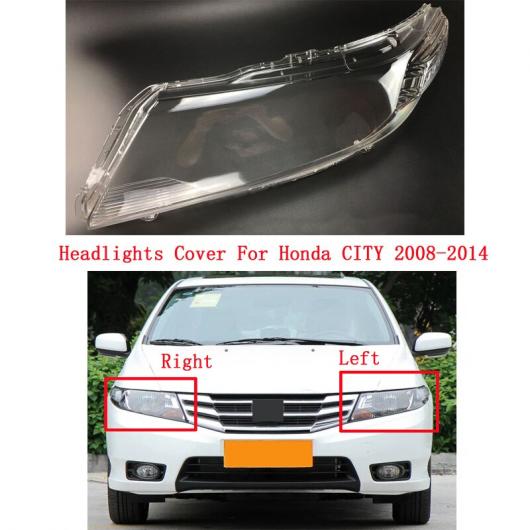 フロント ヘッドライト カバー 適用: ホンダ シティ 2008-2014 ヘッドランプ ランプ カバー ランプシェード 防水 ブライト ランプ シェード 左右 AL-MM-4360 AL