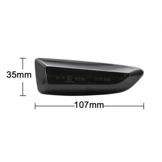 2ピース スモーク レンズ LED サイドマーカー ライト ダイナミック ウインカー アンバー ターンシグナルランプ 適用: オペル/OPEL スモーク AL-MM-5536 AL_7
