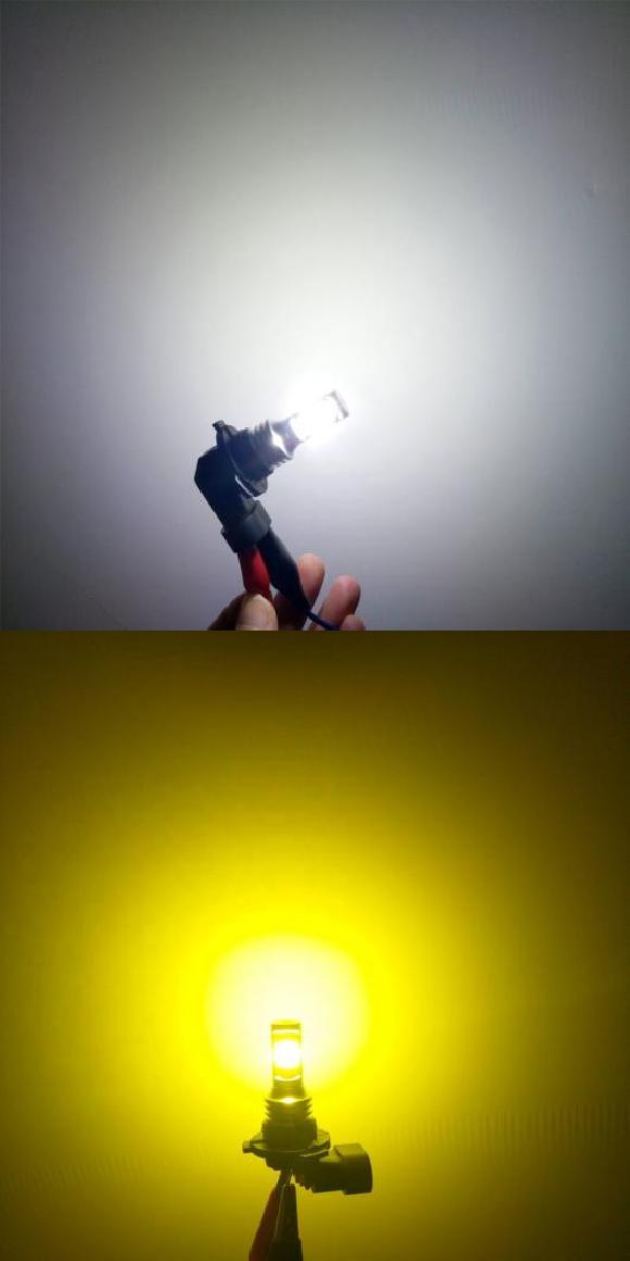 2ピース 9005 電圧12-24V 360° ビーム アングル 高さ パワー SMD LED デイタイム ランニング/ハイ ビーム ホワイト・イエロー AL-MM-5721 AL
