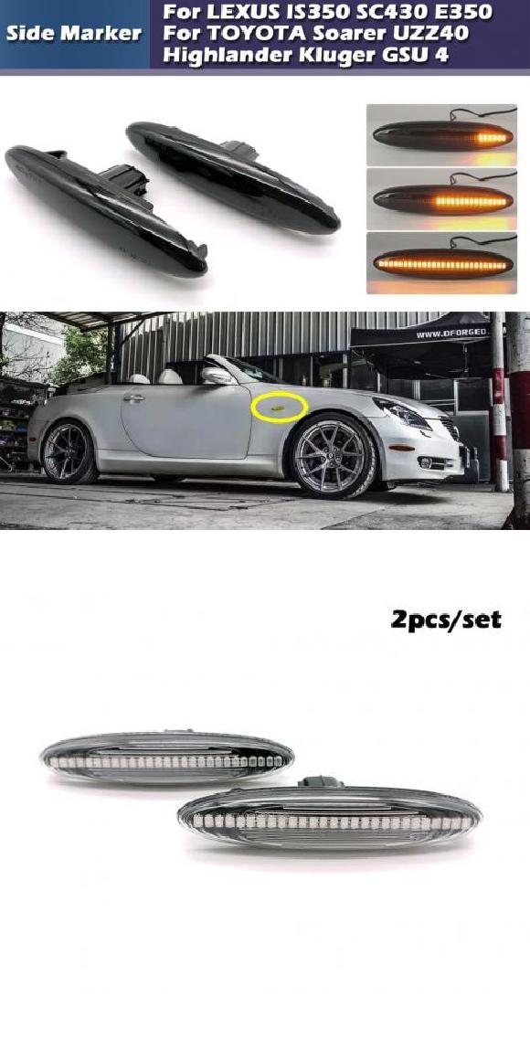 2平和条約 LED 側面目じるし ともし火 ウインカー ウインカー 照明ランプ 当てはめる: トヨタ ハイランダー ソアラ クルーガー レクサス スモーク・クリア AL-MM-5820 AL