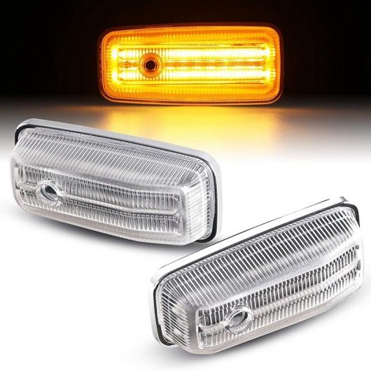 2ピース LED サイド マーカー ライト アセンブリ ウインカー ランプ 適用: メルセデス・ベンツ W463 Gクラス 1986-2002 クリア レンズ AL-NN-5504 AL