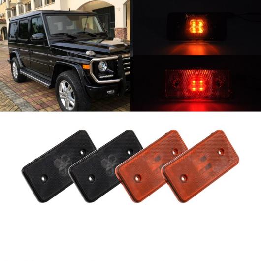 4ピース F＆R アンバー レッド LED サイド マーカー ライト 適用: ベンツ W463 G500 G550 G55 AMG G63 AMG 2002-2014 フロント スモーク リア AL-NN-5931 AL