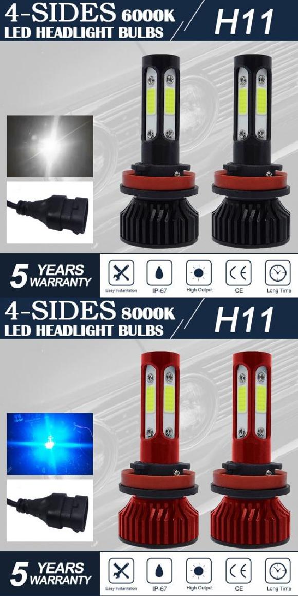 1 ペア スーパー ブライト H11 LED H9 HB3 9005 6000K ブラック シェル・8000K レッド シェル H8〜9006/HB4 AL-NN-6042 AL