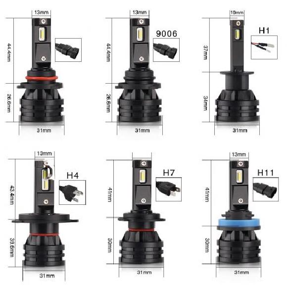 2天下太平 LED 前照灯 H1 H4 H7 H11 HB3 9005 HB4 9006 H7 LED 弁膜 当て嵌める: 弁膜 12V 1 西洋ナシ H11〜9006 AL-NN-6201 AL 車、バイク、自転車-その他ライト-自動車