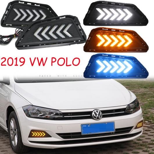 バンパー ヘッドライト 適用: ポロ-プラス デイタイム ライト HR-V 2019-2020 2 ホワイト イエロー VW ポロ 2019-2020 プラス AL-OO-0004 ALの画像