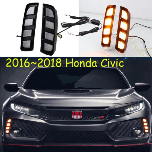 バンパー ヘッドライト 適用: タイプ R-シビック デイタイム ライト ホワイト イエローブルー ホンダ シビック 2016-2018 AL-OO-0789 AL_6