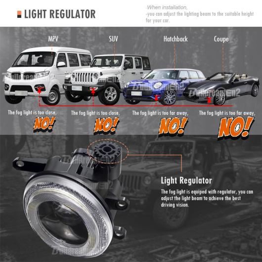 2ピース フォグライト LED エンジェル アイ DRL 30W 8000lm 12V 適用: トヨタ RAV4 タコマ 4 ランナー ハーネス ワイヤー AL-OO-0955 AL_5