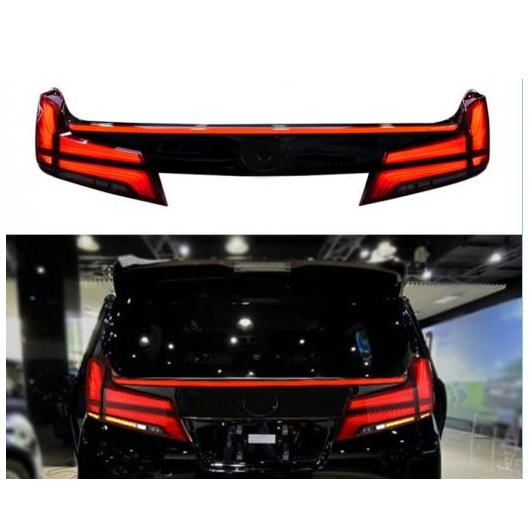 テールライト 適用: トヨタ アルファード ヴェルファイア 2015-2019 リア クロス トランク テール ランプ LED ダイナミック ブラック・ホワイト AL-OO-0996 AL