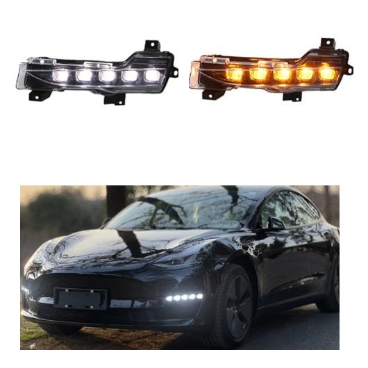 1セット 適用: テスラ/TESLA モデル 3 2017 2018 2019 2020 2021 DRL デイタイム ランニング ライト LED デイライト フォグランプ ホワイト AL-OO-1166 AL