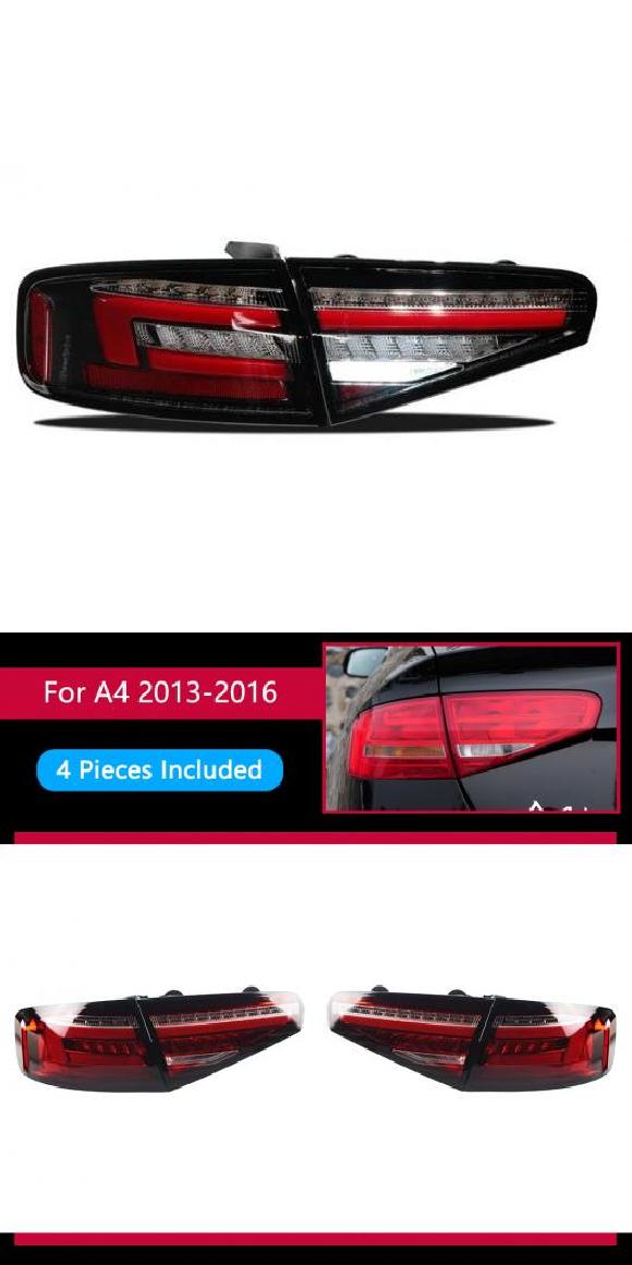 テール ランプ 適用: アウディ/AUDI A4 B9 LED テールライト 2013-2016 A4 リア フォグ ブレーキ ウインカー ブラック・レッド AL-OO-7833 AL
