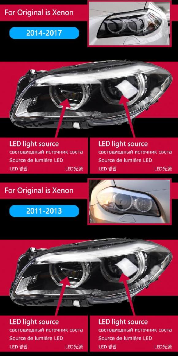 ヘッド ランプ 適用: F10 F18 LED ヘッドライト 2010-2016 ヘッドライト 520I 525i 530i 535i DRL 2014-2017・2011-2013 AL-OO-7905 AL