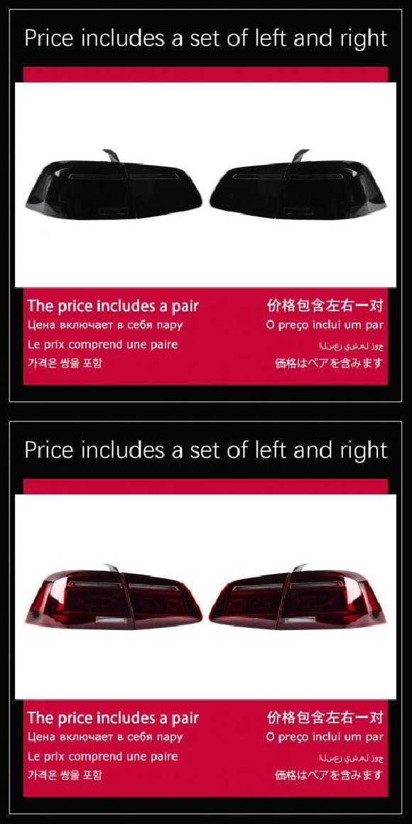 テール ランプ 適用: VW パサート B7 LED テールライト 2012-2016 パサート B7 リア フォグ ブレーキ ウインカー ブラック・レッド AL-OO-7908 AL