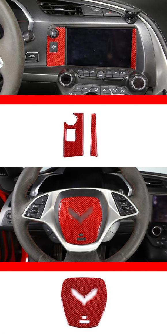 �J�[�{���t�@�C�o�[ �K�p: �V�{���[/CHEVROLET �R���x�b�g C7 2014-2019 ���b�h �C���e���A ���� �X�e�b�J�[ �M�A �h�A �^�C�v8�E�^�C�v10 AL-PP-3605 AL