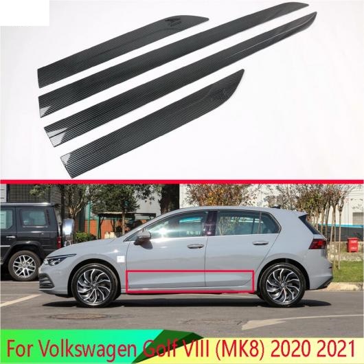 適用: フォルクスワーゲン/VOLKSWAGEN ゴルフ VIII MK8 2020 2021 カーボンファイバー調 サイド ドア ボディ モールディング モールディング AL QQ 3276 AL :505543520:オートパーツエージェンシー2号店