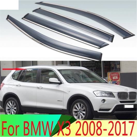 適用: BMW X3 2008 2017 プラスチック エクステリア バイザー 吹き出し口 シェード ウインドウ サン レイン ガード デフレクター 4ピース AL QQ 4294 AL :505557920:オートパーツエージェンシー2号店