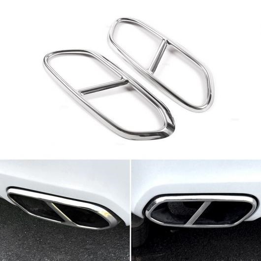 ステンレス スチール 2ピース シルバー テール スロート マフラー エキゾースト パイプ アウトプット カバー パーツ トリム 適用: ボルボ/VOLVO AL-QQ-8049 AL ステンレス スチール 2ピース シルバー テール スロート マフラー