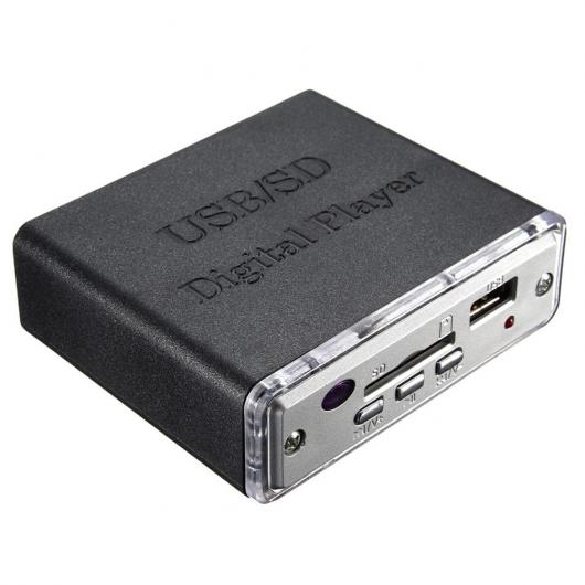 12V ユニバーサル ミニ オートバイ ステレオ 増幅器 バス スピーカー LED USB/SD デジタル プレーヤー MP3 リモート コントローラー AL-RR-4911 ALの画像