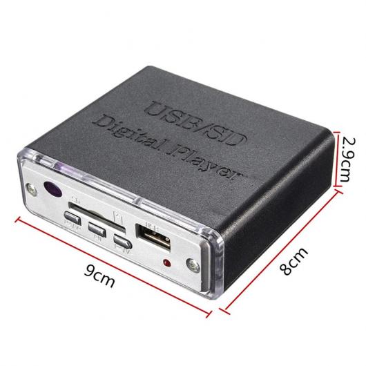 12V ユニバーサル ミニ オートバイ ステレオ 増幅器 バス スピーカー LED USB/SD デジタル プレーヤー MP3 リモート コントローラー AL-RR-4911 ALの画像