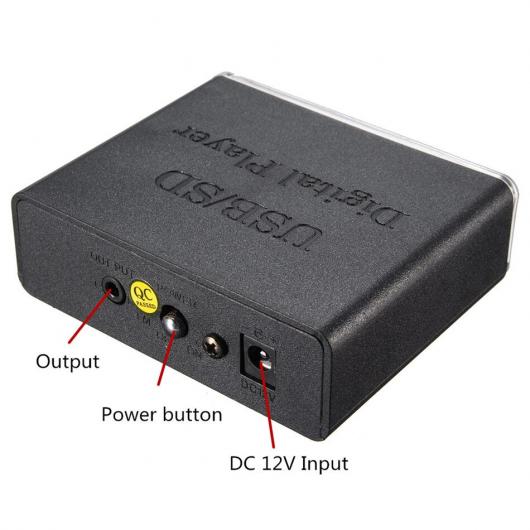 12V ユニバーサル ミニ オートバイ ステレオ 増幅器 バス スピーカー LED USB/SD デジタル プレーヤー MP3 リモート コントローラー AL-RR-4911 ALの画像