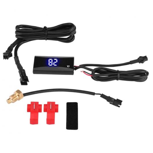 ユニバーサル オートバイ 防水 12V LCD デジタル 温度計 インストルメント ウォーター 温度 メーター ゲージ ウォーター 温度 インジケーター AL-RR-6200 AL