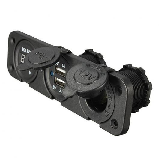 12V ブルー デュアル USB チャージャー アダプタ デジタル 電圧計 シガーソケット ソケット LED ライト パワー 適用: モバイル AL-RR-7440 AL｜apagency02