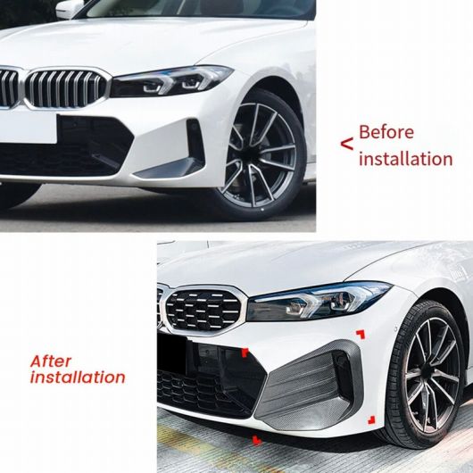 フロント バンパー ライト フレーム スポイラー レーシング グリル カバー 適用:BMW 3 SERES G20 G21 カーボンファイバー パターン AL-SS-2671 ALの画像