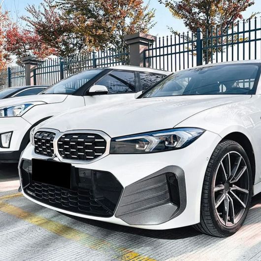 フロント バンパー ライト フレーム スポイラー レーシング グリル カバー 適用:BMW 3 SERES G20 G21 カーボンファイバー パターン AL-SS-2671 ALの画像