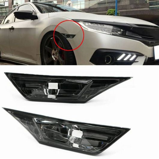 3X スモーク 着色 レンズ サイド マーカー ランプ ライト W/LED 適用:2016 - 19 ホンダ シビック JDM AL-SS-2726 AL_3