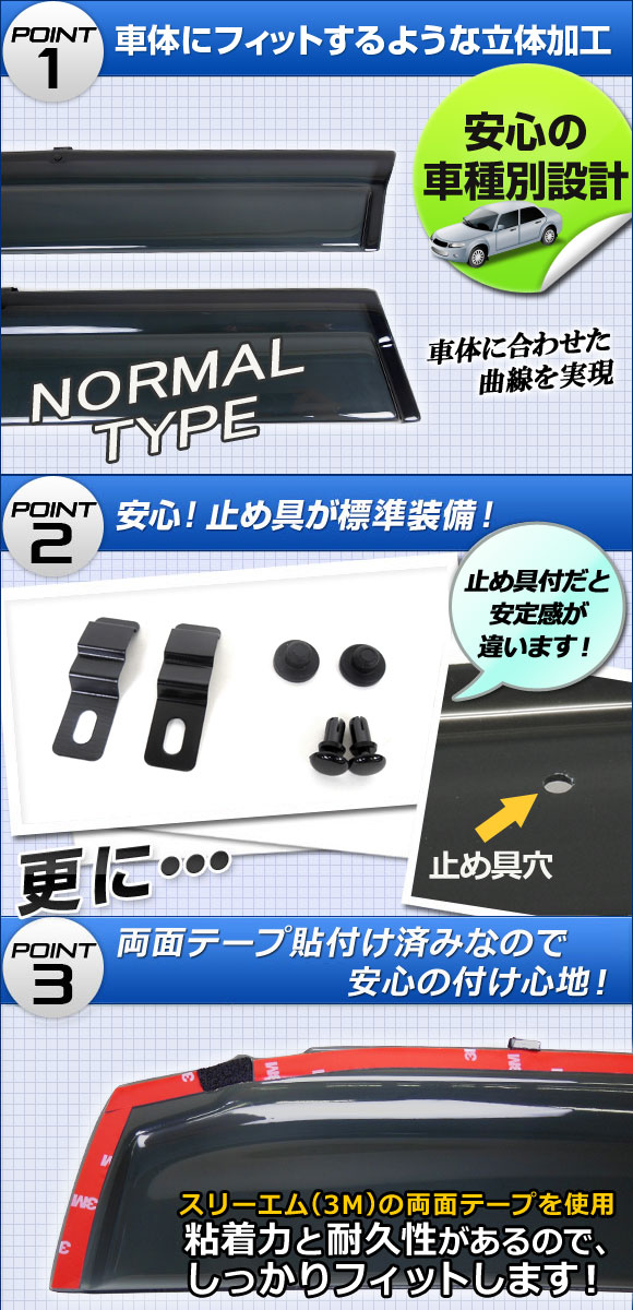 サイドバイザー トヨタ アルファード/ヴェルファイア 30系 ハイブリッド可 2015年01月〜 入数：1セット(4枚) APSVC234