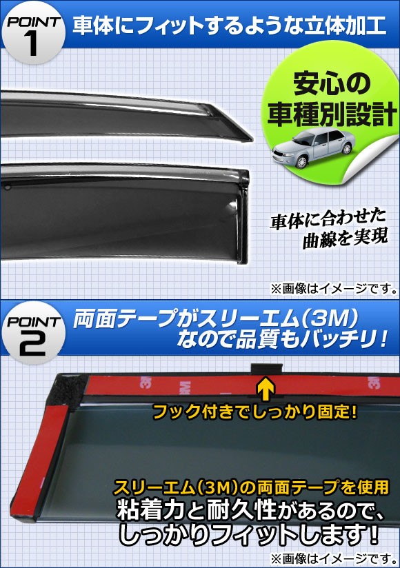 サイドバイザー トヨタ カムリ 50系 2012年〜 モール付き APSVC224 入数：1セット(4枚)_1