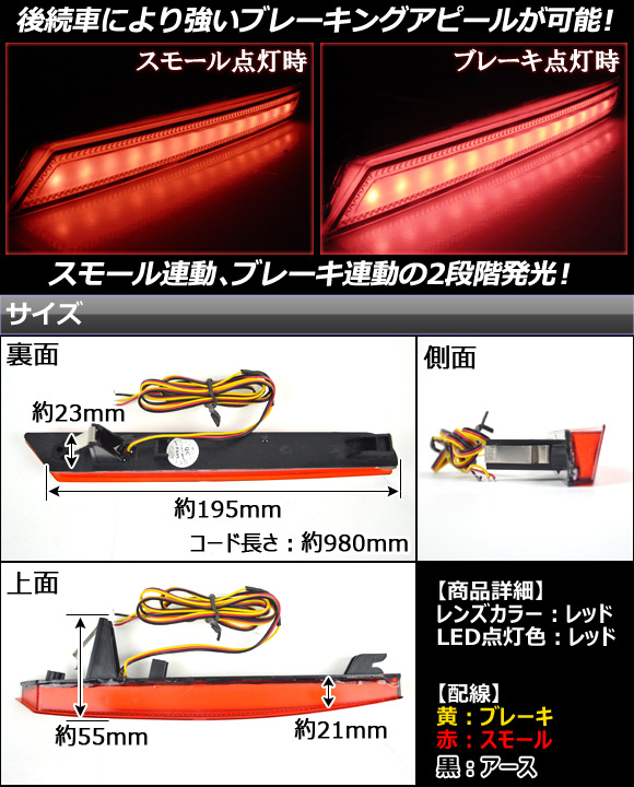 オートパーツエージェンシー LED リフレクター ホンダ オデッセイ RB3