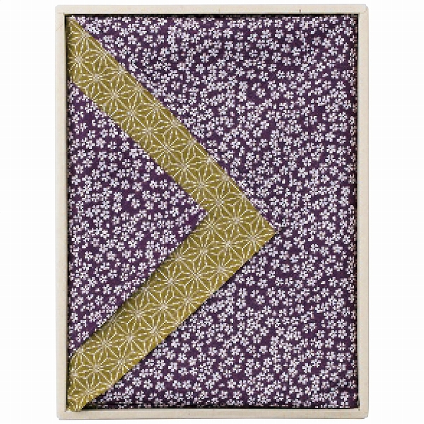 両面染め京ふろしき 紫/利休 小紋柄 052081(1097-010)