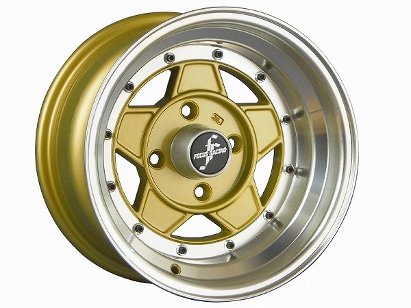 コーリンプロジェクト フォーカスレーシングファイブ ホイール ゴールド 14インチ×8J -13 4H114.3 FOCUS5-13480KG