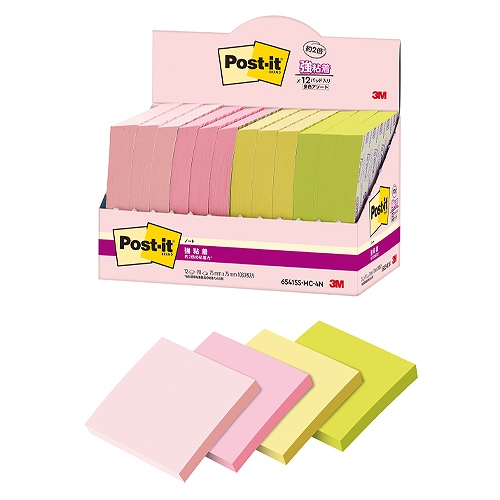 �X���[�G��(3M) �|�X�g�C�b�g ���S���m�[�g �}���`�J���[4 75×75mm �����F1�p�b�N(12�p�b�h) 6541SS-MC-4N(48375)