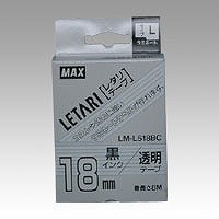 マックス ビーポップミニ レタリテープ 透明ラベル/黒文字 LM-L518BC(13933)