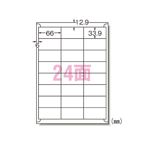 エーワン(A-one) ラベルシール インクジェット A4 24面 枠付 28947(30030)